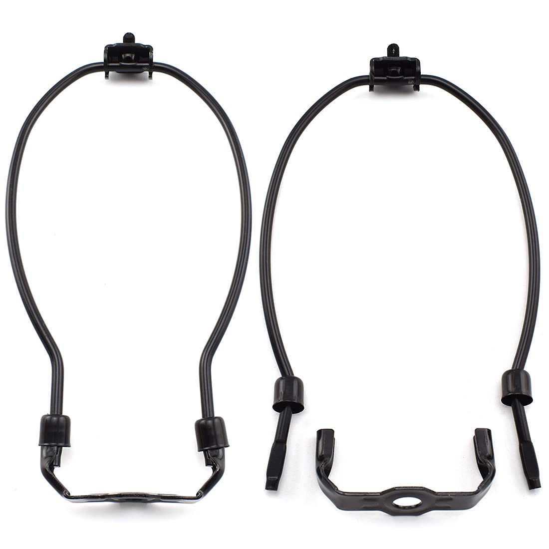 MARRTEUM 11-Inch Lamp Harp Holder Fitter Heavy Duty Lampshade Support Frame with Saddle Base [2set Black]