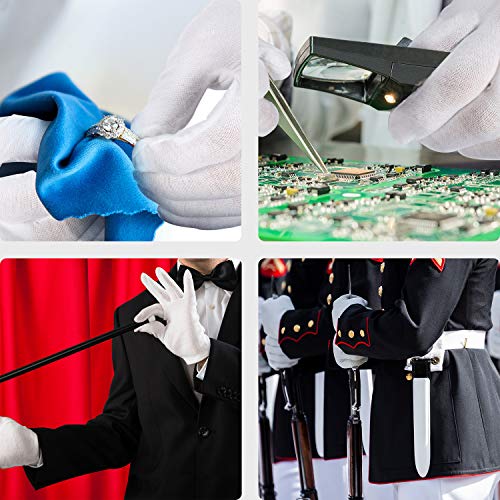 Image of SATINIOR Cotton Gloves Bulk Stretchy Work Inspection Gloves for Women Men Dry Hands Handling Art Coin Jewelry