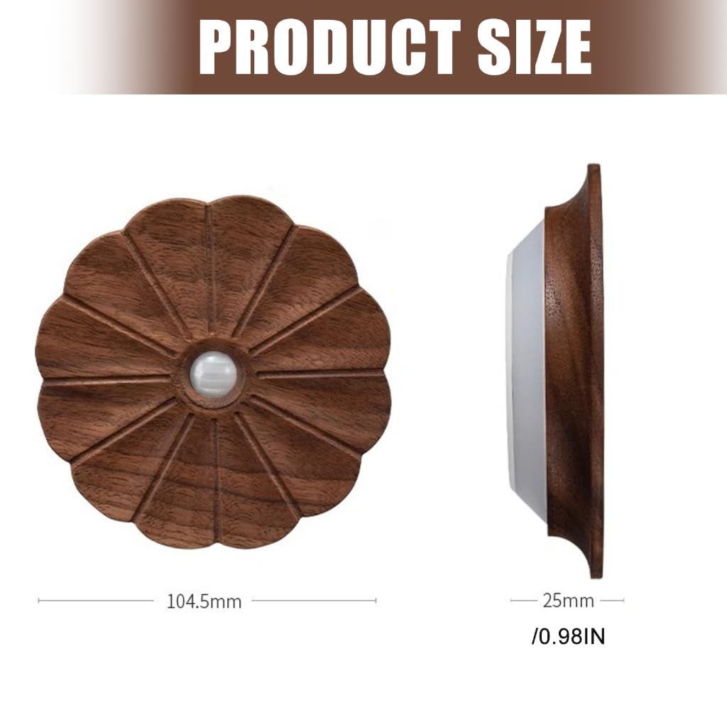 Lampe décorative magnétique en bois avec technologie de détection de lumière Texture bois