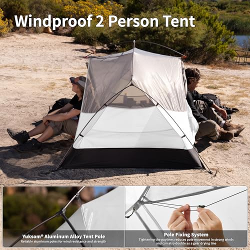 Image of Naturehike Mongar Upgraded 1 /2 /3 Person Backpacking Tent,Waterproof Lightweight Camping Tent with Footprint