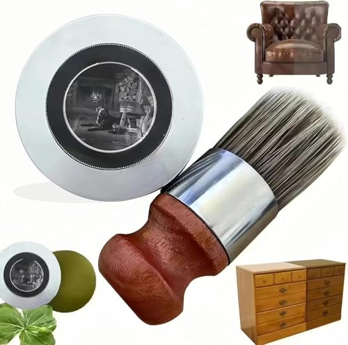 BOSENIYU Salve de reparación de cuero y muebles, bálsamo para muebles para el cuidado del cuero y la madera con juego de cepillos. (1 unidad)