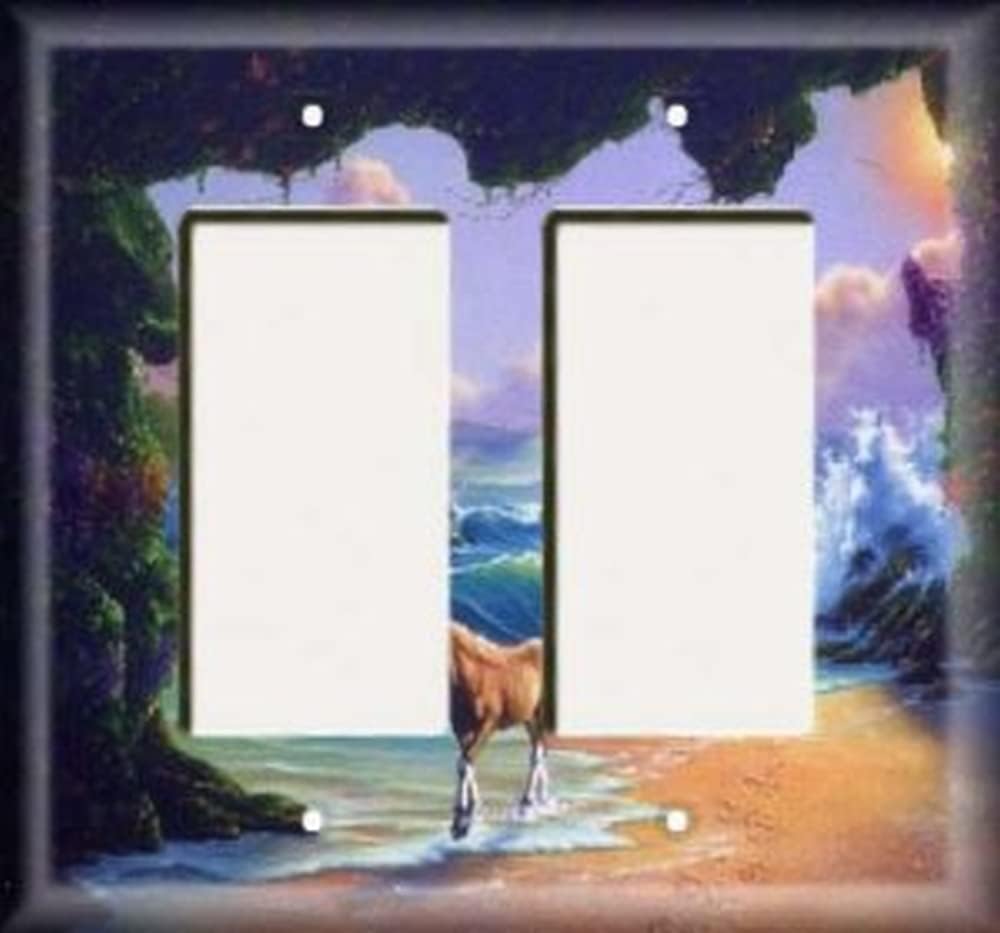 Magical Horse Decorative Light Switch or Outlet Cover - Double Rocker (Decora)