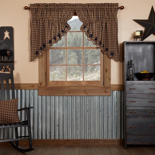 VHC-Brands-Navy-Star-Scalloped-Kitchen-Window-Curtains-Prairie-Swag-Set-of-2-36x36x18 VHC Brands Navy Star Scalloped Kitchen Window Curtains Prairie Swag Set of 2 36x36x18