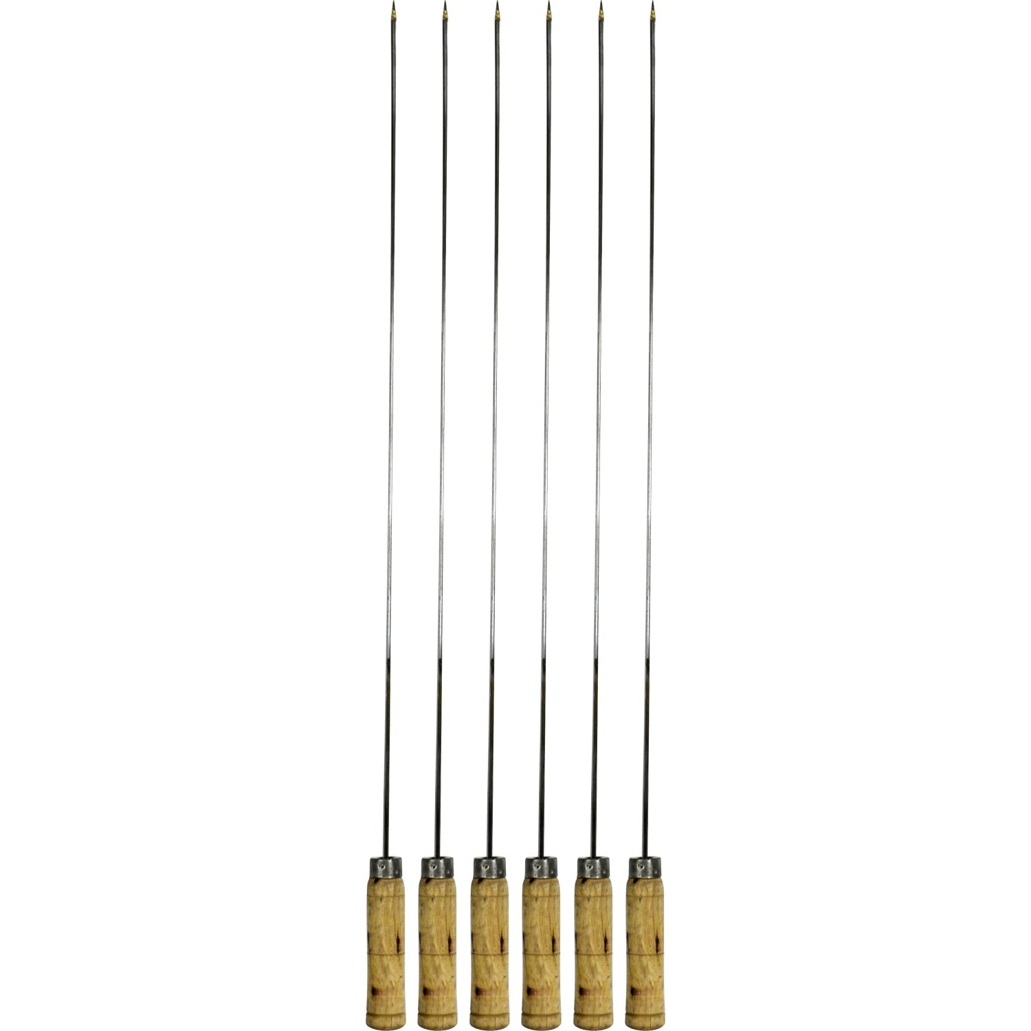 BBQ Skewer for Indoor or Outdoor use (24" 6mm w/Wood Handle x6)