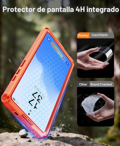 Funda Impermeable Samsung S26 Ultra Beeasy Carcasa Completa Naranja 6