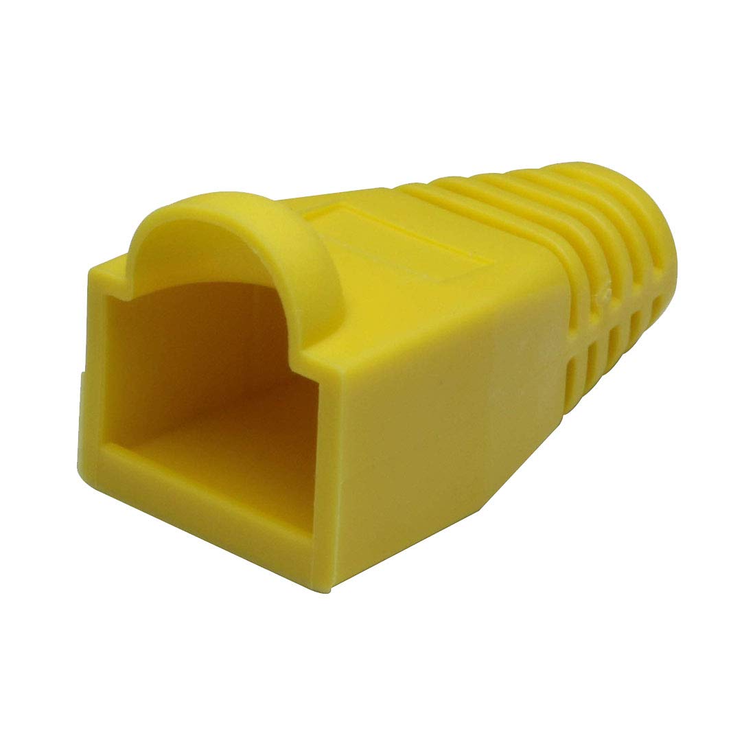 PATIKIL RJ45 Plug Connector Covers - 100Pcs Cat5/Cat6 Boot Covers For Network Cables, Yellow