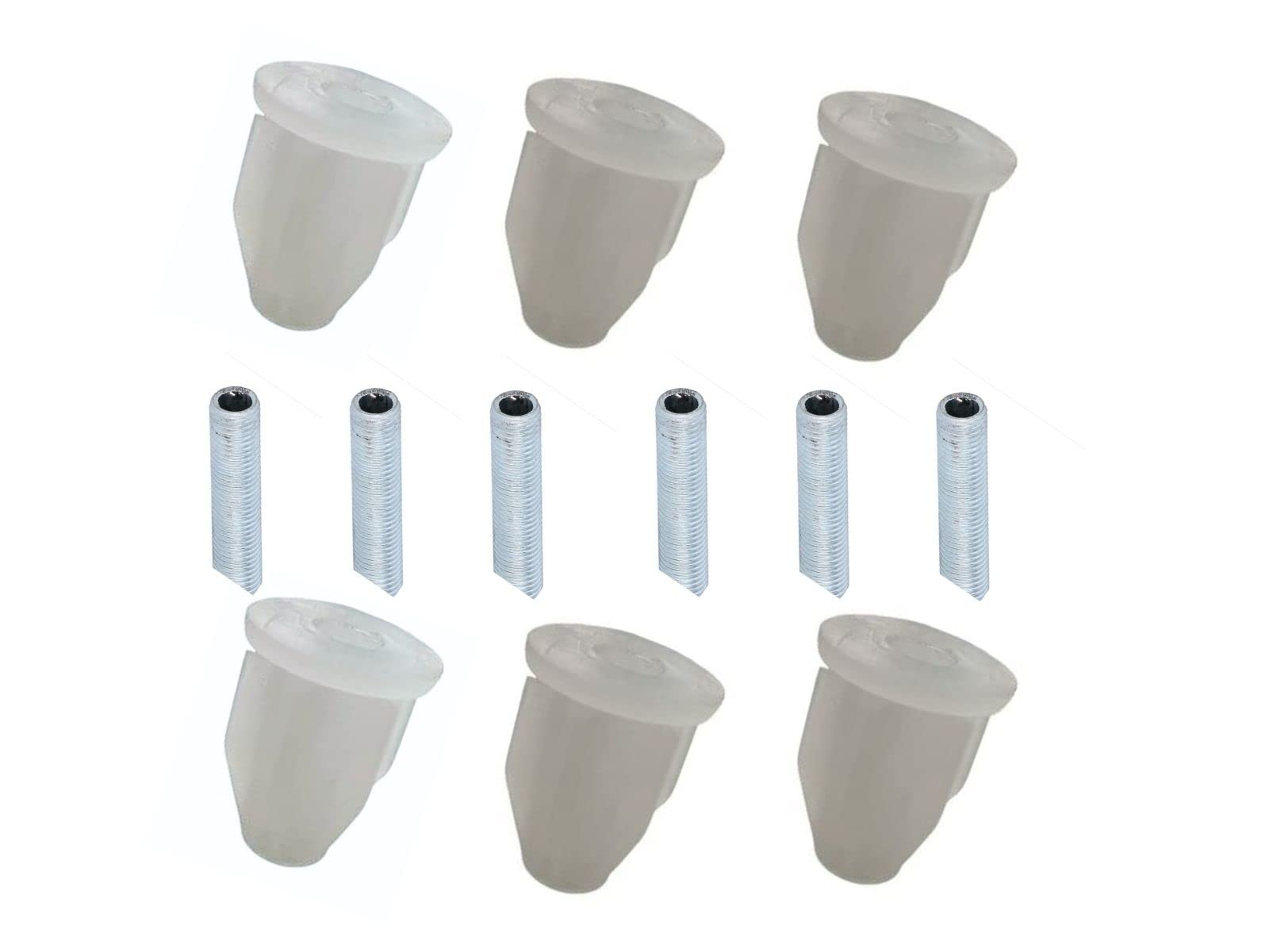 Kit da 6 adattatori per collo di bottiglia completo di 6 barre filettate M10 da 40mm