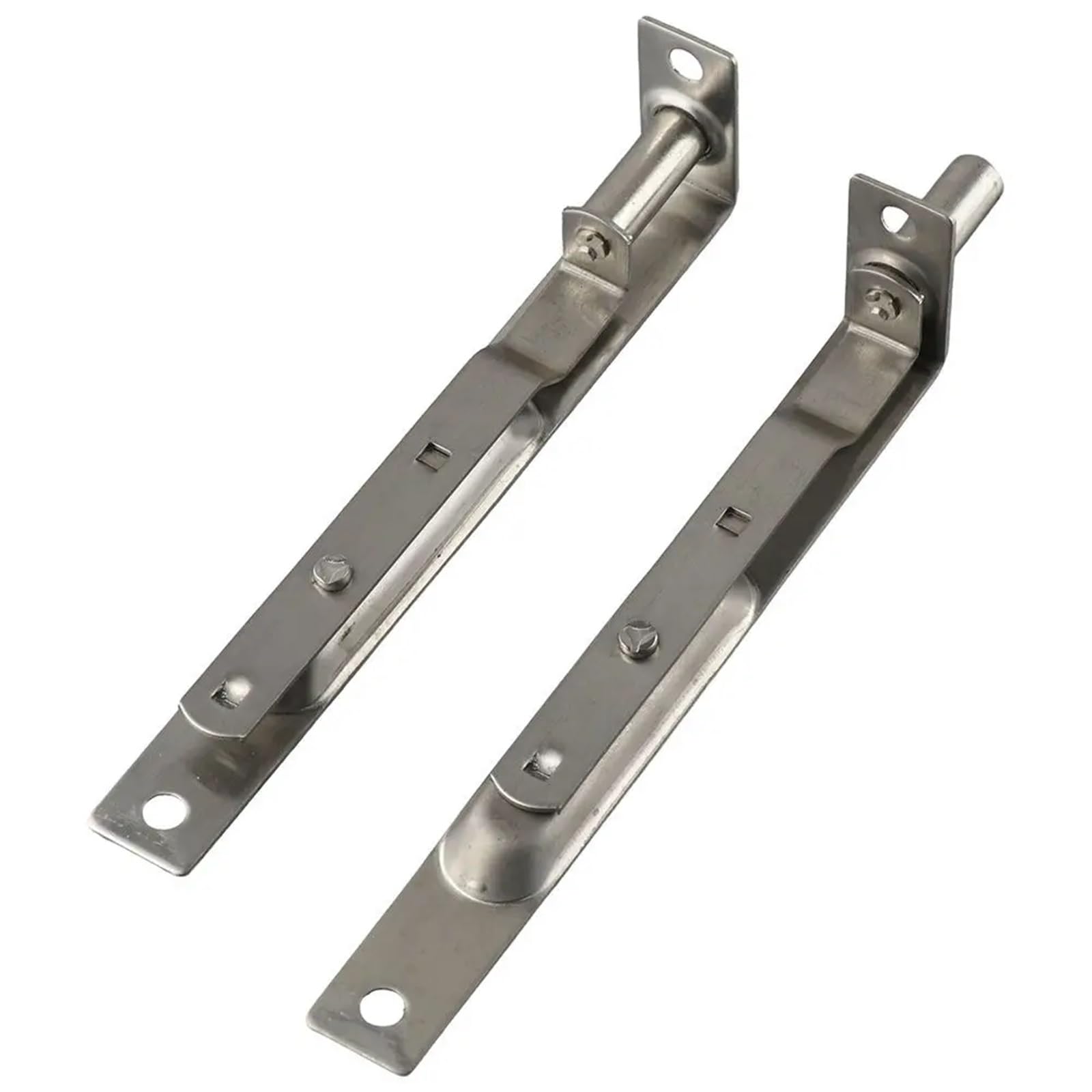 Cerradura de puerta con pestillo empotrado, resistente, acero inoxidable, palanca deslizante oculta y tornillos Para Puertas(Sillver-4pcs)