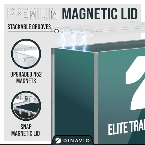 Image of Dinavio Crafthouse Elite Trainer Box Acrylic Display Case Stackable - 8mm + 5mm Ultra Thick Acrylic with N52 Strong Magnets - ETB Case Protector - Compatible with Elite Trainer Boxes