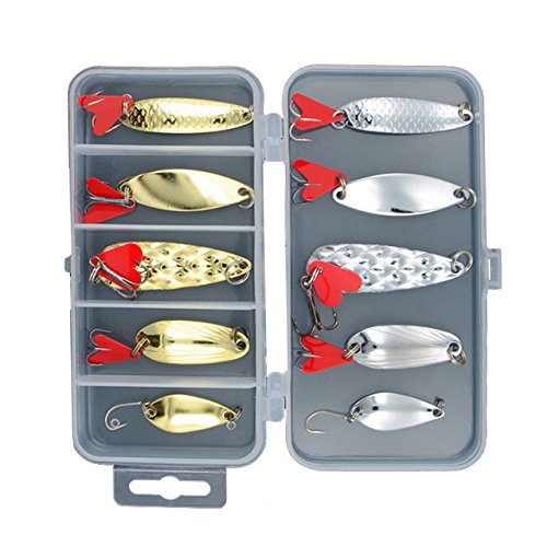 Futaba Artificial Fishing Lures Spoon Bait Metal Lure Kit - 10 Pcs 1