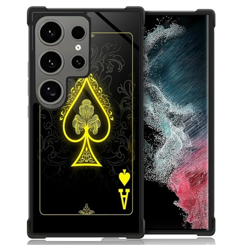 CARLOCA Case for Samsung Galaxy S24 Ultra,Playing Card Ace 2 Design Shockproof with 4-Sided Airbag, Anti-Scratch & Anti-Slip TPU Cover - Protective Phone Case for Men Women
