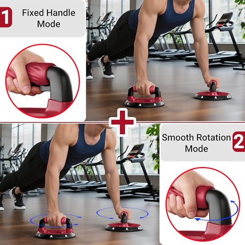 READAEER Push Up Bars, Rotating Handle Design with Bearings for Smooth, Effortless for a Wider Range of Motion, Handle Rotation, Wide Grips with Non-Slip Rubber Pads for Comfort Exercise - Image 3