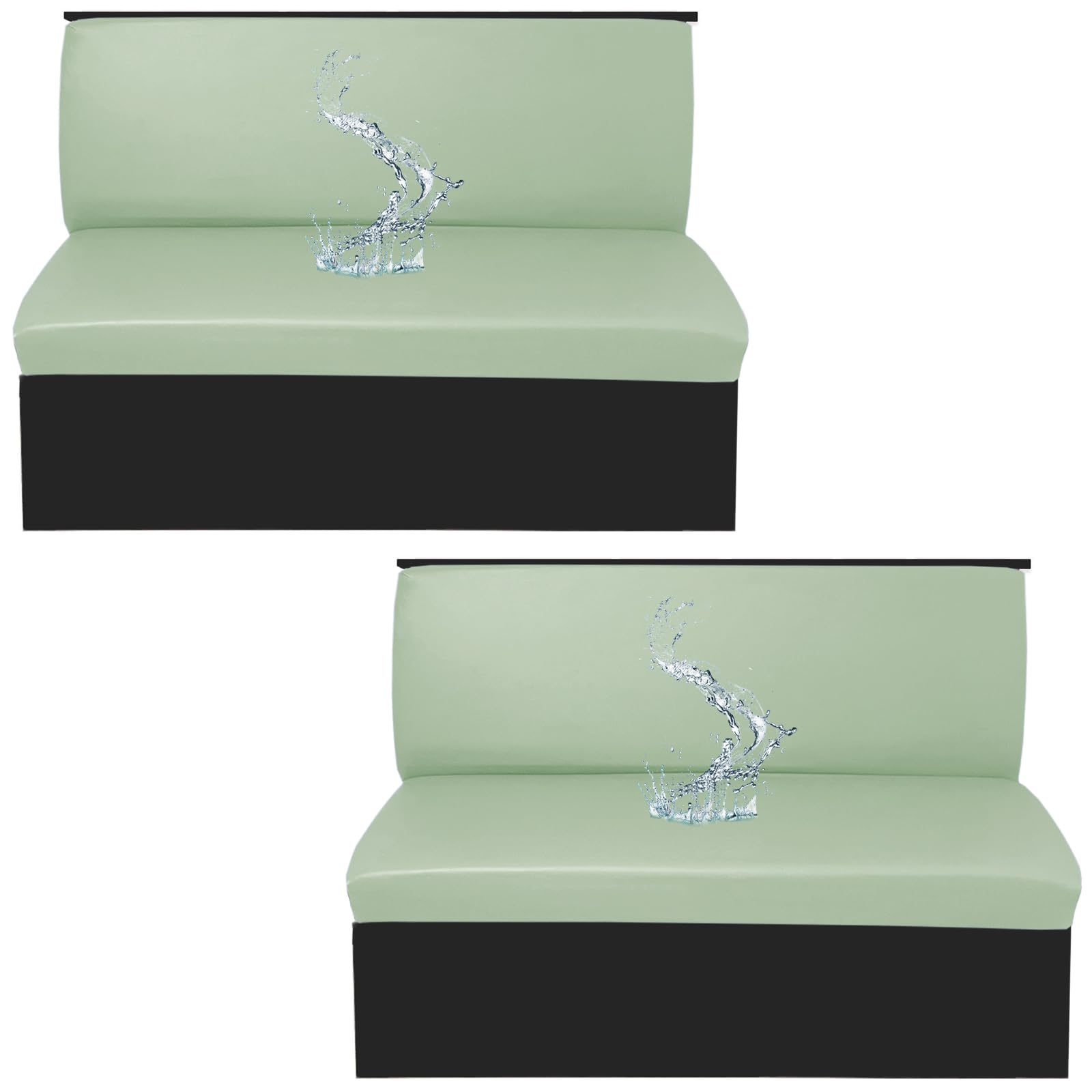 ZYBSLCSY 100% Waterproof Rv Dinette Cushions Covers 2 Pieces,Stretch Caravan Sofa Seat Covers Camper Car Seat Cushion Bench Slipcover (Green,Set of 2)