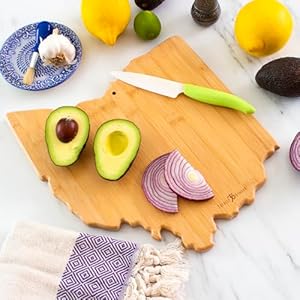 Totally Bamboo Destination Ohio State Shaped Serving and Cutting Board, Includes Hang Tie for Wall Display Totally Bamboo Destination Ohio State Shaped Serving and Cutting Board Includes Hang Tie for Wall Display