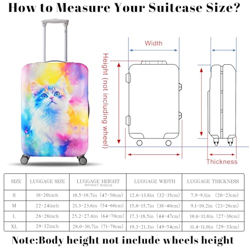 Luggage Cover for Suicase, Personalized Suitcase Protectors, Approved Travel Baggage Covers, Washable & Stretchable Suitcase Cover for 22-24 Inch Luggage(M)2