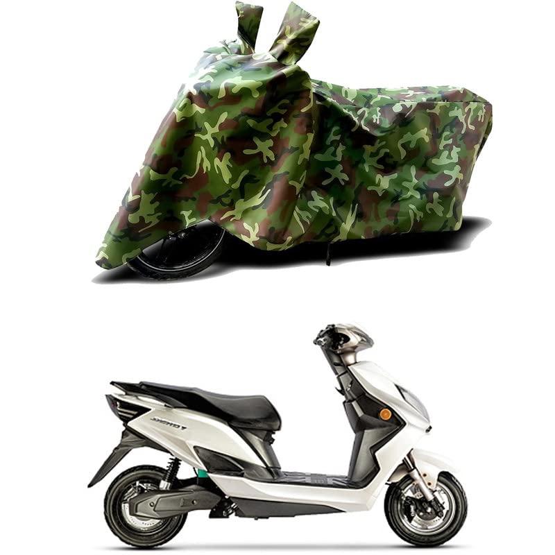 Image of 100% Water Resistant Full Bike Scooty Two Wheeler Body Cover Compatible for Evolet Derby /UV-Rays /Heat Protection /Birds Dropping /Scratchproof /Dust Proof /Waterproof /All Varients[Green MJ]