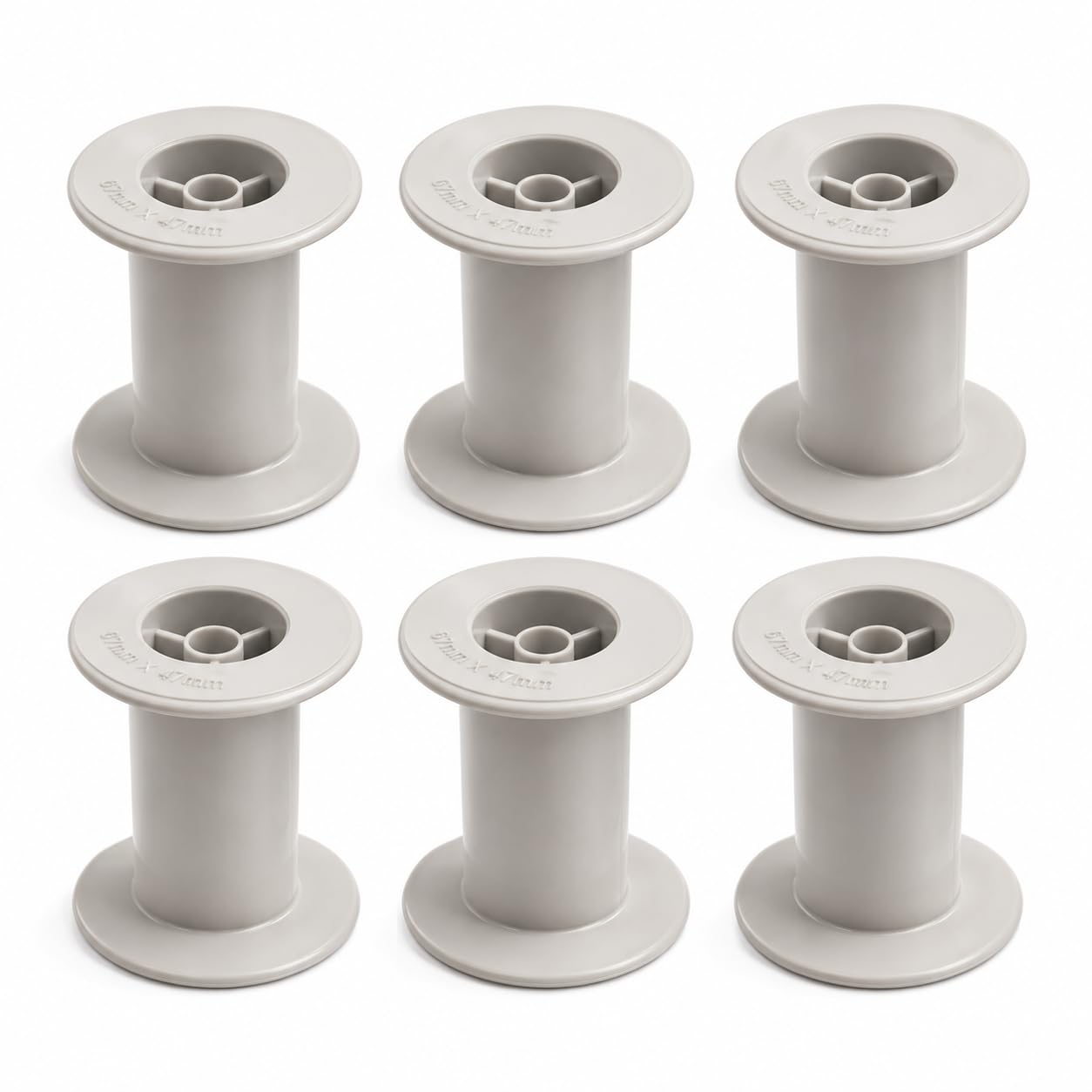 Plastic Bobbins Empty spools for Embroidery Zari Material, Craft Wire 67mm x 47mm Pack of (6)-image-14