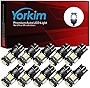 Yorkim 194 LED Bulbs White 6000k Super Bright 5th Generation, T10 LED Bulbs, 168 LED Bulb for Car Interior Dome Map Door Courtesy License Plate Lights W5W 2825, Pack of 10