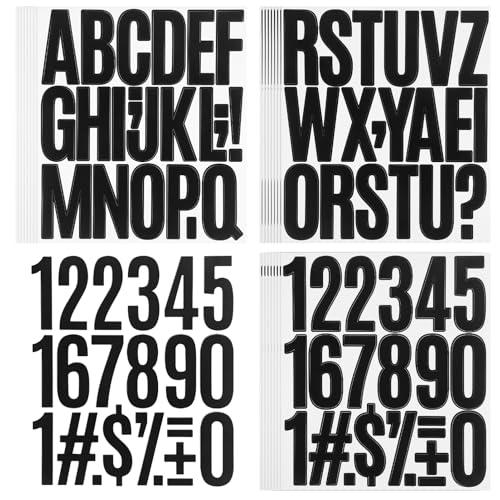 3インチ 黒 アルファベット 数字 シール 24枚セット 強力粘着 剥がして貼る 防水 ビニール製 車 住所 表札 Diyデコレーション用