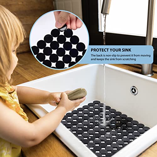 Kitchen Sink Protector Mat - 2Pack Adjustable Sink Protectors For Kitchen Stainless Steel Sink - Fast Draining Sink Mats For Bottom Of Kitchen Sink - Dishes And Glassware - Easy To Clean & Diy Cut #TOP1