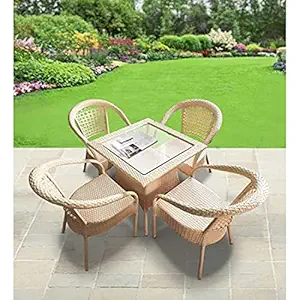Artic Fashion D-8 Outdoor Furniture Garden Patio Seating (4Chairs, 1Table Set) Balcony Furniture Set