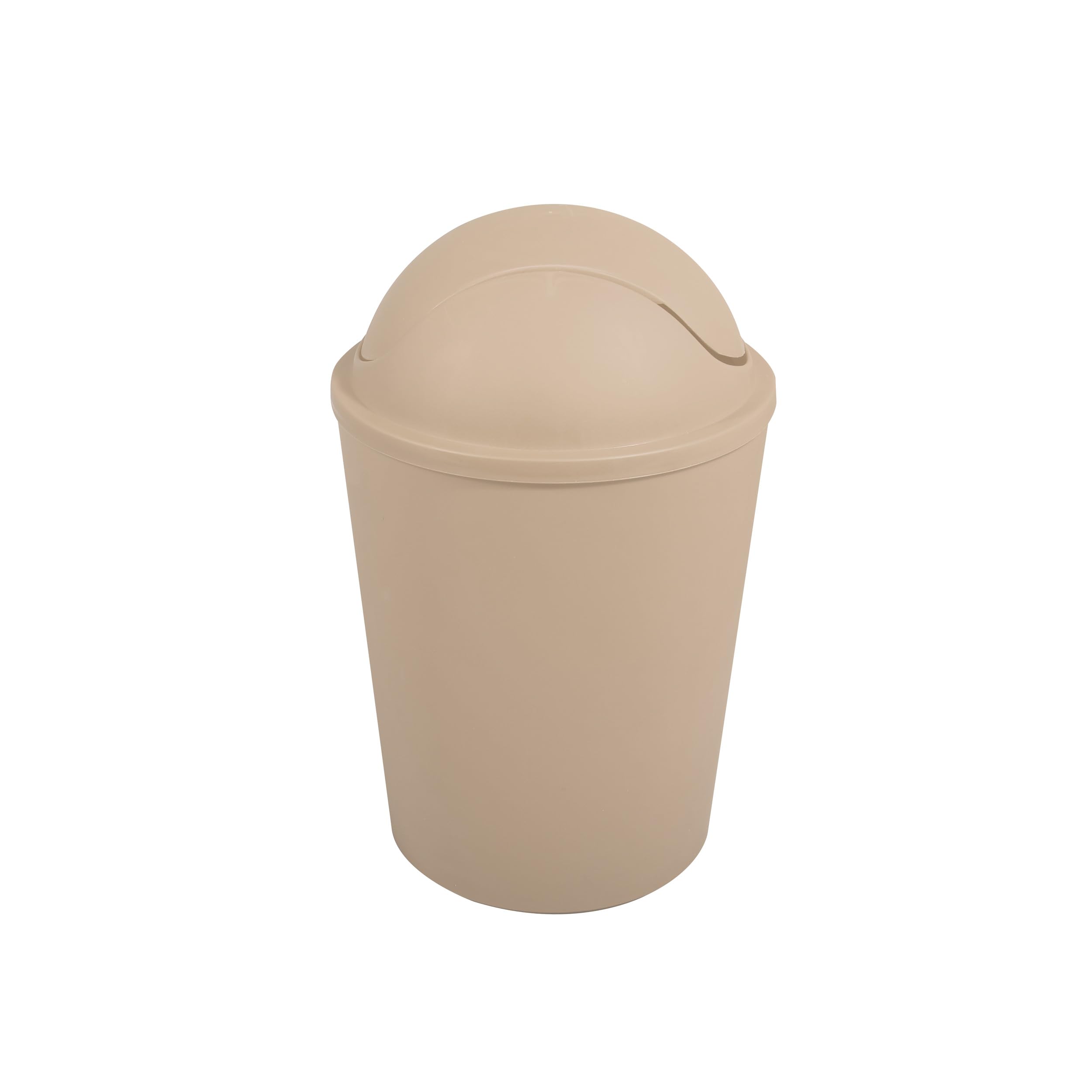 MSV Cubo de basura ako 5,5l con tapa abatible beige, 5,5 L