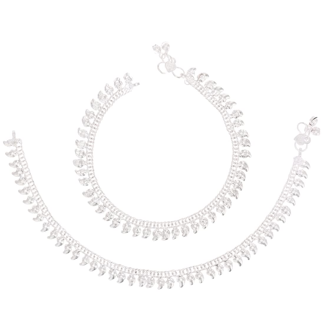 aanyacentric Silver Plated Traditional Fancy Anklets Payal - Classic and Stylish for Women and Girls-picture-14