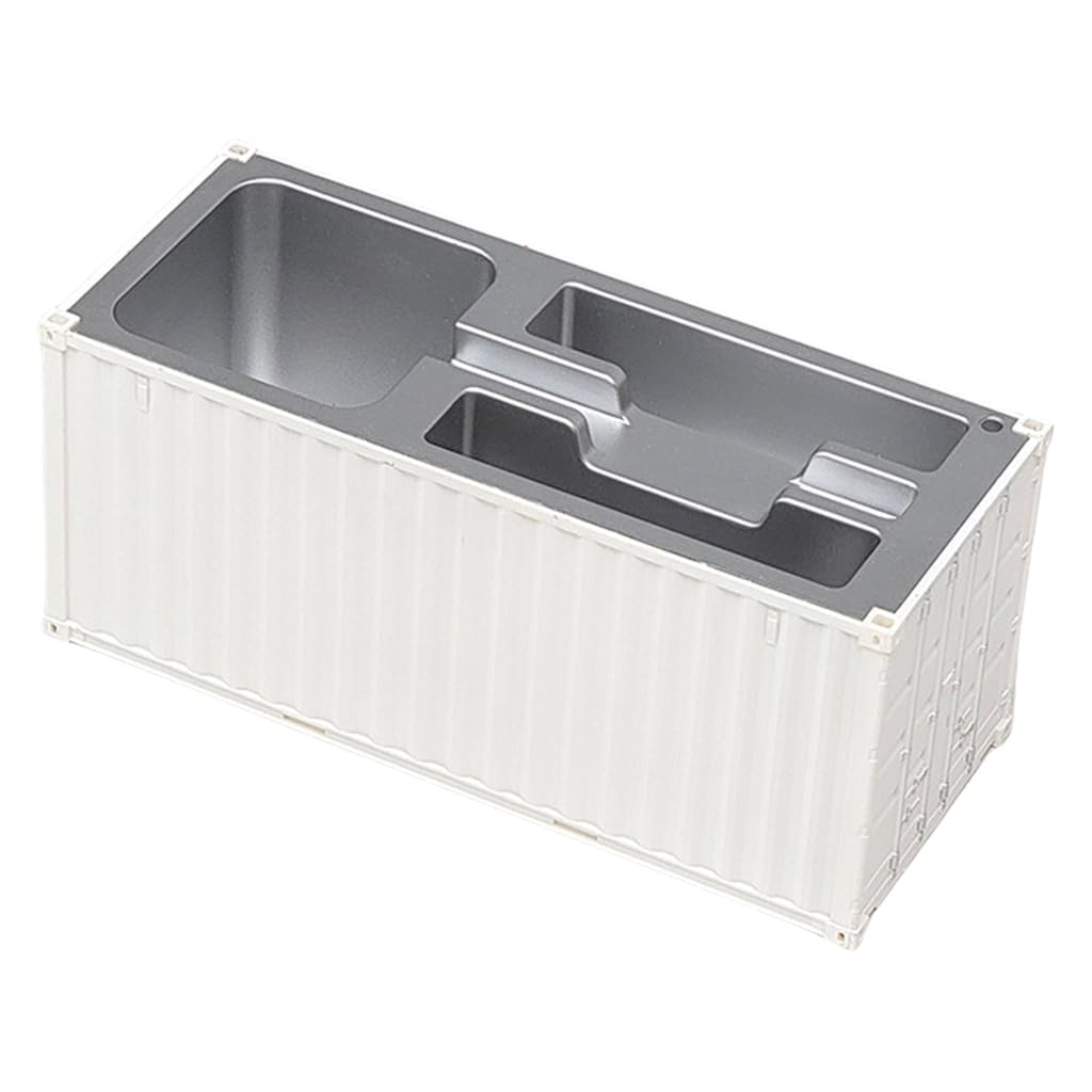 Tnbccxn White Pen Cup, Shipping Container Pen Holder With Name Card Holder Large Capacity Desk Pen Pencil Organizers For Office Desk Organizers(White)