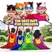 QCFDLCX 4 Sets Super Kitties Capes Mask for Kids,Super Kitty Show Costume, Fit for 4-12 Years Old Boy and Girls Dress Up and Holiday Costumes