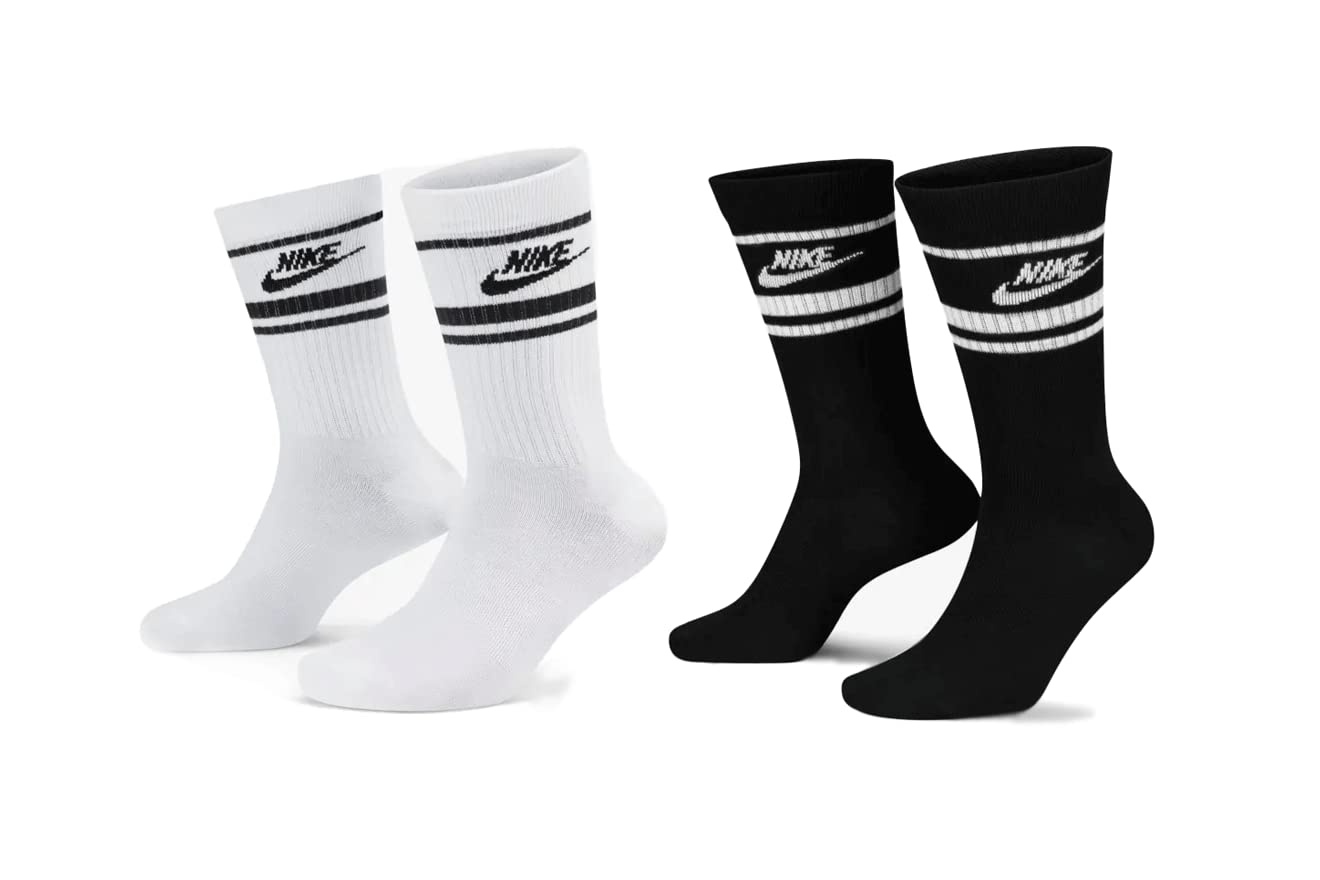 NIKE 6 Paar Everyday Essential Tennissocken Socken Sportsocken Unisex DX5089, Farbe:Schwarz - Weiss/Weiss - Schwarz, Socken Neu:46-50