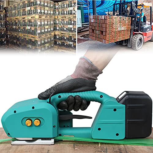 JINGJIN Akku Umreifungsgerät Tragbare Elektrische Ballenpresse 9-16 mm Bandbreite Tragbare Automatische Schweißen Umreifungsmaschine für Einer Dicke von 0,5-1,2 mm PET/PP Handheld Strapping Machine Cover