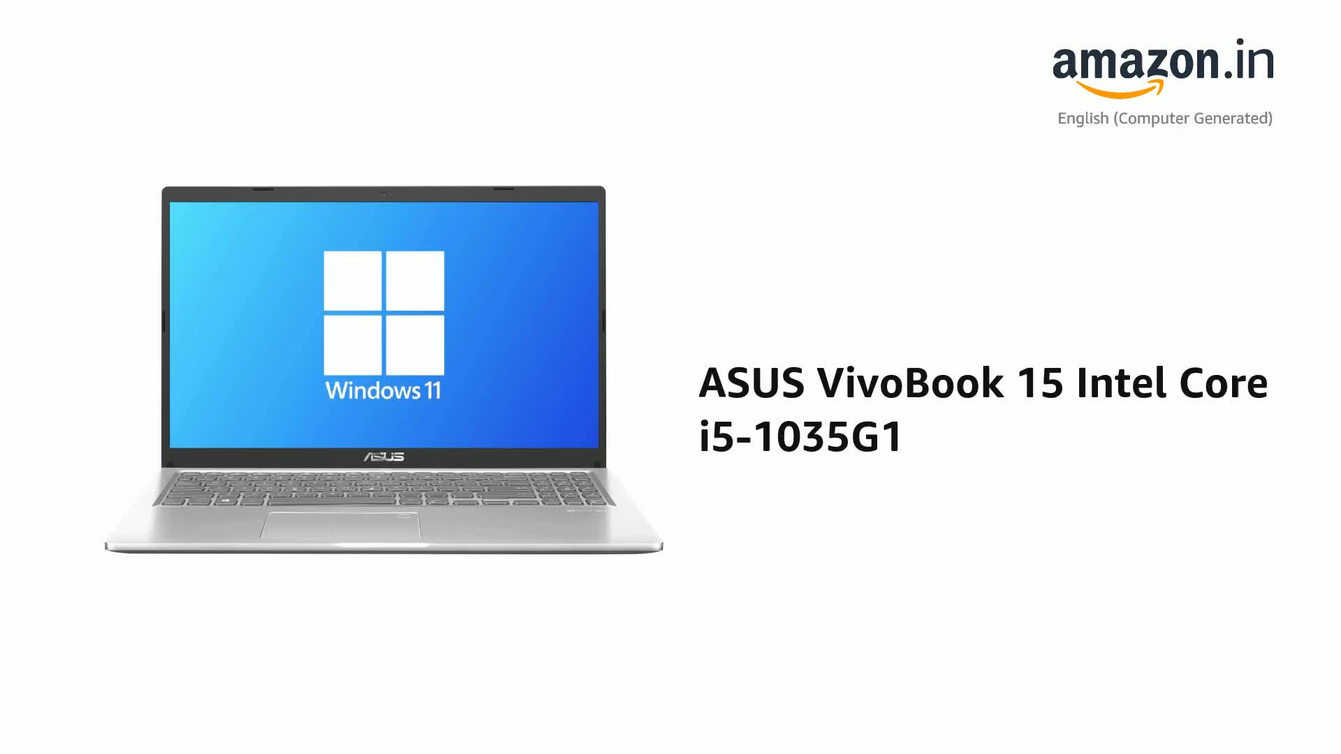 ASUS VivoBook 15 Intel Core i5-1035G1 (8GB RAM/512GB M.2 SSD/Win