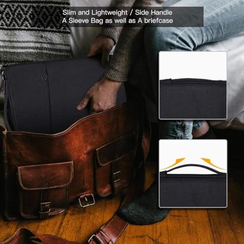 Image of Saco Laptop Sleeve for 15.6 Inch - Slim Shockproof Case with Zipper Pocket, Protective Travel Laptop Bag for MacBook Air /Pro, HP, Dell, Lenovo, Acer - Black