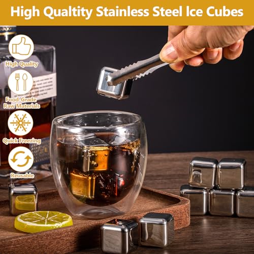 Set 18 Cubos de Hielo de Acero Inoxidable 1 Pulgada con Pinzas miniatura 5