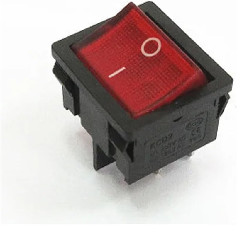 10PCS Ship Type Power Switch 2-bit 3-bit Button on-ON on-Off-ON LED red and Green 4PIN 6PIN KCD5 (Color : KCD5 2D 4PIN-01)