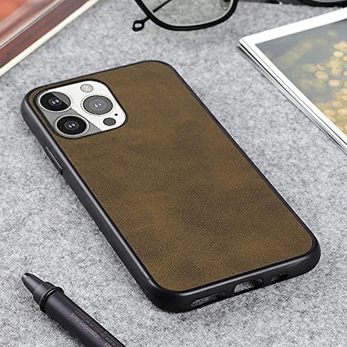Coque iPhone 13 mini en cuir PU marron GUMMMY antichoc