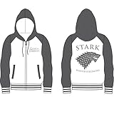 HBO'S Game of Thrones Men's Got Stark Zip Front Hoodie, Gray, Large
