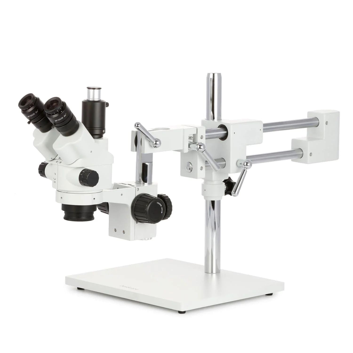 AmScope - 3.5X-45X Simul-Focal Stereo Lockable Zoom Microscope on Dual Arm Boom Stand - SM-4NTPX