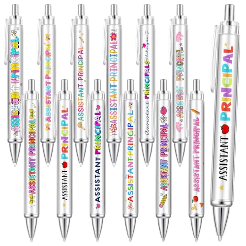 Eaasty 12 Pcs Assistant Principals Appreciation Ballpoint Pen Gift Assistant Principal Appreciation Pens Bulk Funny Ballpoint Pens for Retirement Birthday Retirement Keepsake