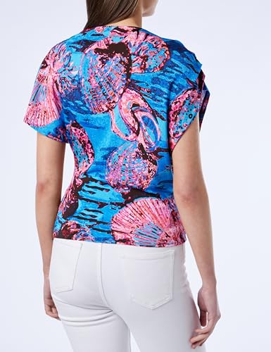 Pinko Damen Mirmiade Jersey mit Chemical Sea Aufdruck Mode-Weste, En4_MUL.blau/rosa, X-Small