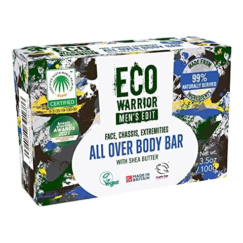 Eco Warrior Vegan Men's Soap Bar with Shea Butter Cover