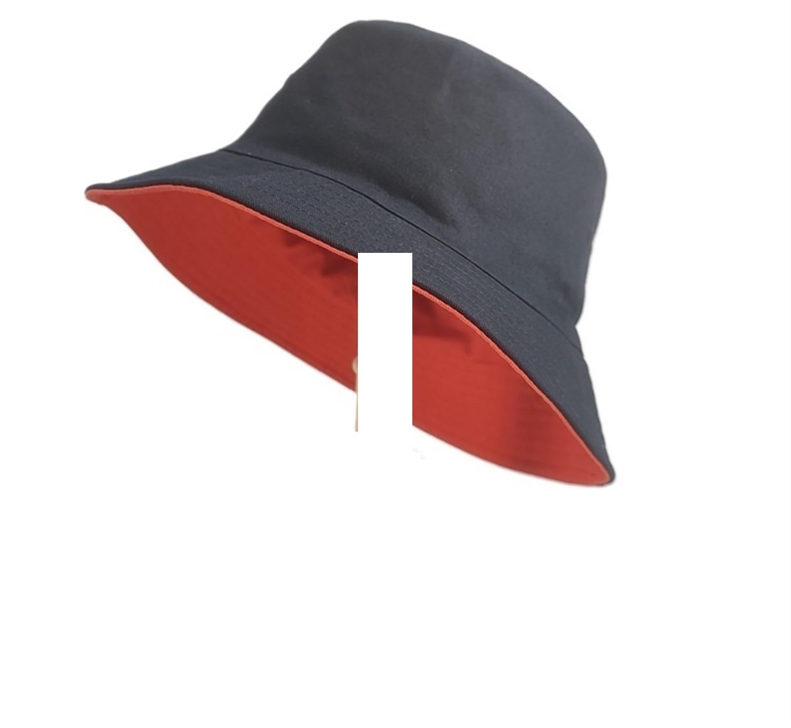 TRRYUIP Bucket Hat Large size fishing hats big head man summer sun hat two sides wear plus sizes bucket(Black orange,57 to 59cm)