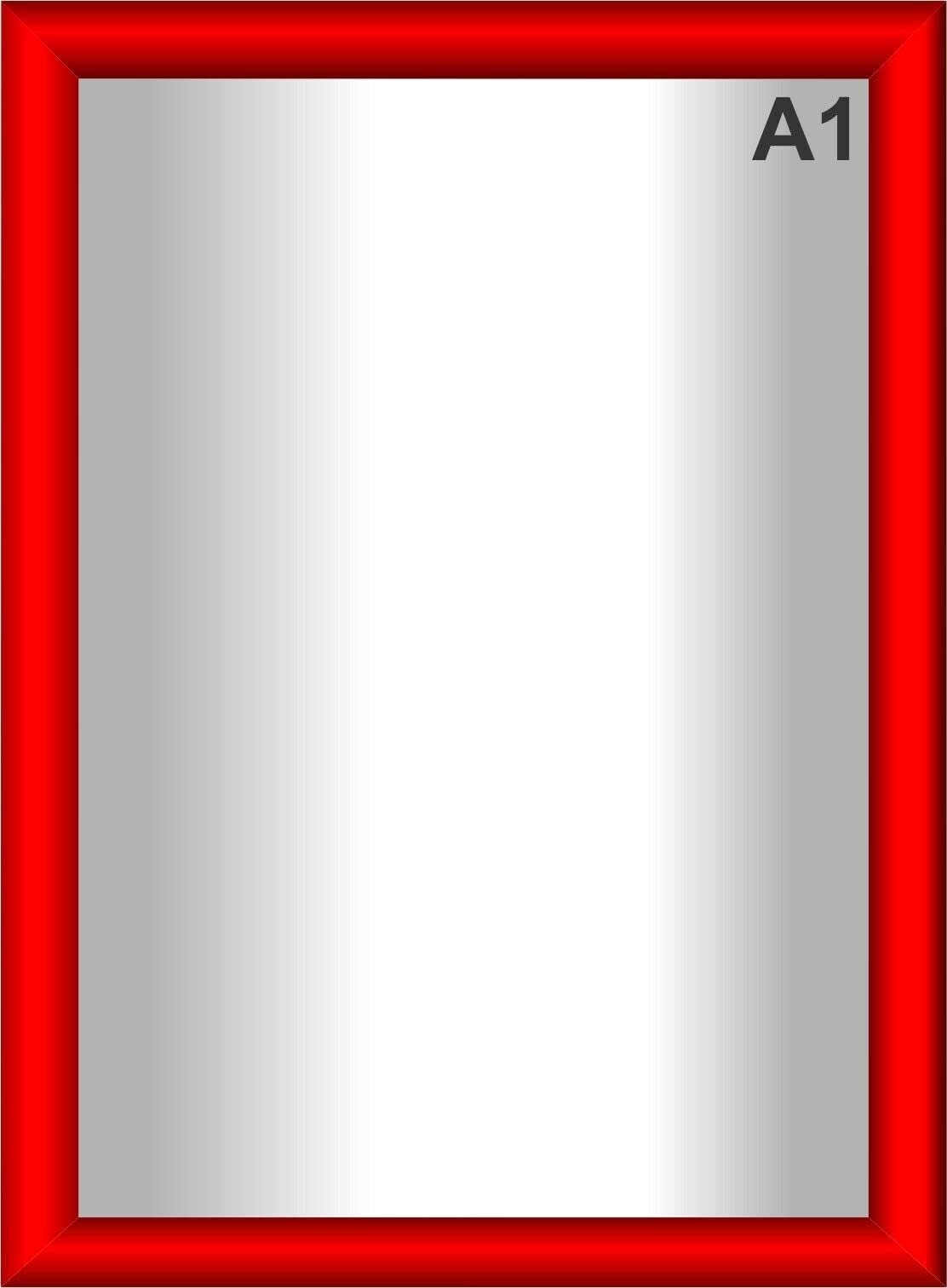 Snap Poster Frames | Certificate Photo Display | Clip Poster Holders for Retail And Advertising Displays | Notice Sign Board Frame for Walls (Red Colour) (1, A1 (594 x 841mm))