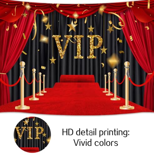 Fondo VIP Alfombra Roja 10x8ft Estrella Brillante Negro Oro miniatura 7