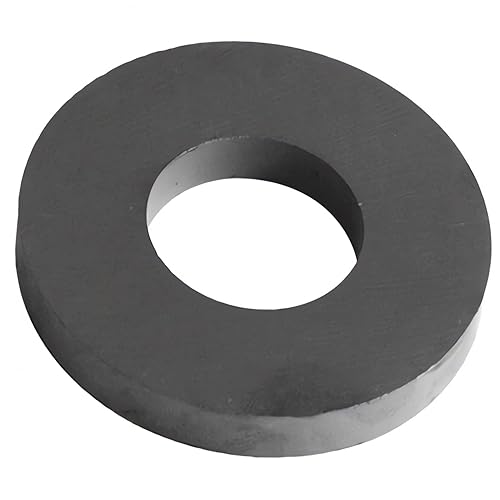 Imanes de anillo de ferrita de cerámica OD3.54 x ID2.36 pulgadas x 0.5 pulgadas de grosor, grado 12, imán resistente, para manualidades, ciencia y