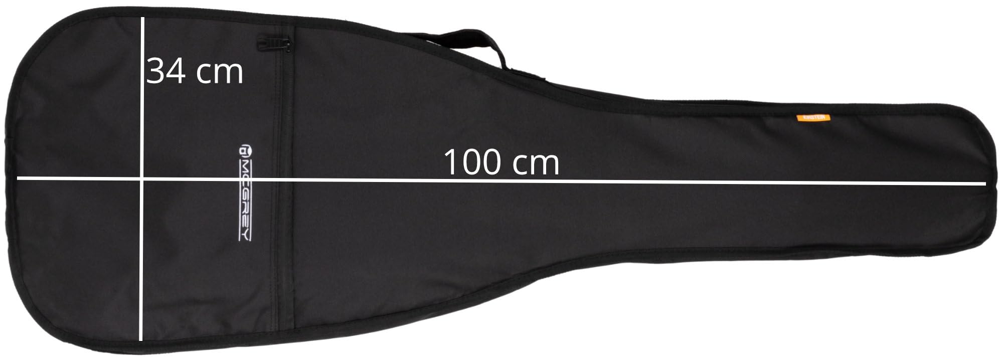 McGrey EGEB-1222BK E-Gitarrentasche - Praktischer Schutz für E-Gitarre - Mit verstellbaren Rucksackgurten - Aus robustem Nylon - Große Aufsatztasche - Maximale Innenmaße (LxB): 100 x 34 cm - Schwarz