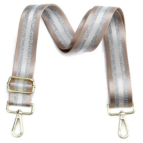 Image of LVYOUME Purse Strap Silver Hardware Wide Bag Straps Replacement Crossbody Adjustable Shoulder Strap for Purses