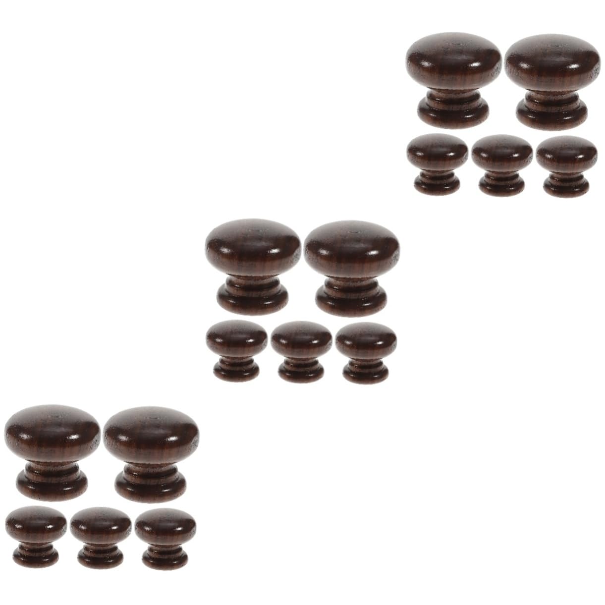 Boutons de placard en noyer et manche en bois noir | Lot de 15 pièces NUOBESTY
