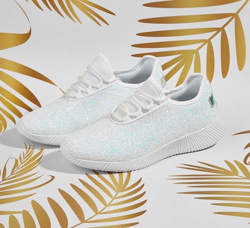 Image of K KIP WOK Fashion Glitter Sneakers for Womens Silp On Running Shoes Lightweigt Tennis Walking Sneakers
