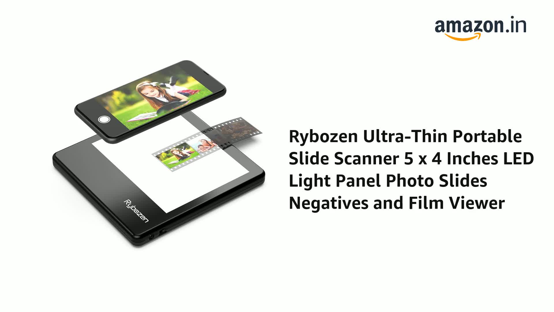 Rybozen 35mm Slide Viewer 3X Magnification 35mm Slides & Positive Film Negatives - View #4